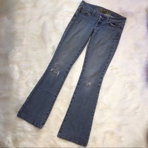 Boot cut hip huggers